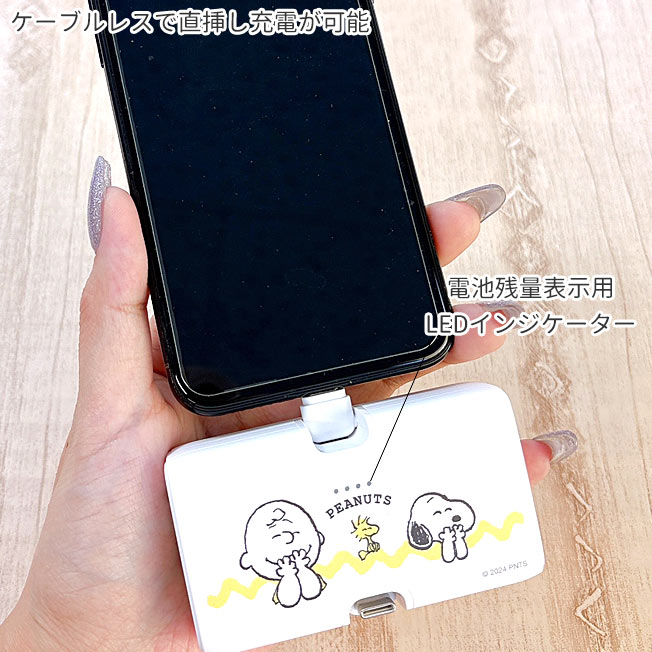 gourmandise（グルマンディーズ） ピーナッツ スヌーピー 持ち運び充電