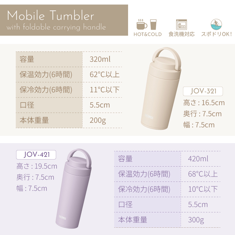 THERMOS（サーモス） |名入れ プレゼント| ケータイタンブラー JOV-321