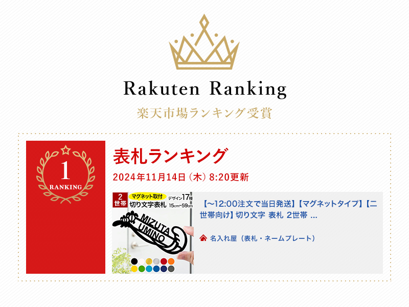 ランキング１位