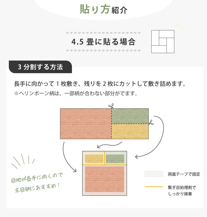 サンゲツ クッションフロア 4畳用 4.5畳用 6畳用 8畳用 木目調