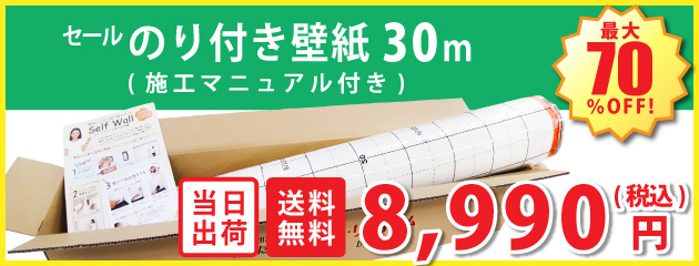 サンゲツ EBお買い得セット壁紙 のり付き 30m 6畳 スポンジ付き 道具5点