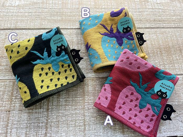 ポスト便お届】マタノアツコ・俣野温子 3重ガーゼハンカチ(25×25cm程度