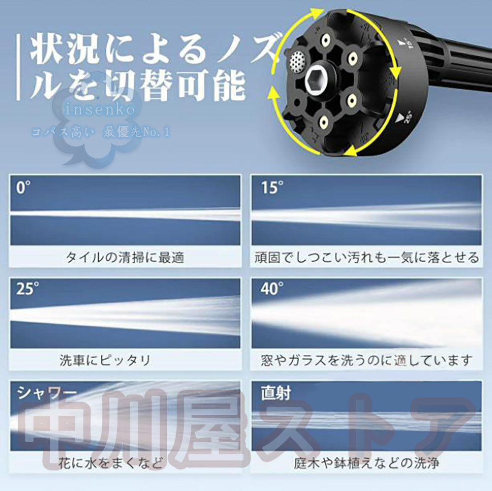 送料無料】高圧洗浄機 充電式 コードレス 5.0MPa 18ｖバッテリーと併用