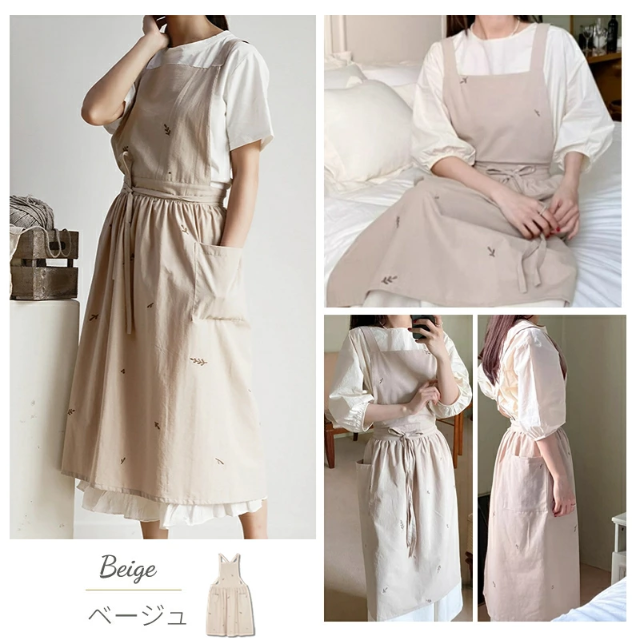 北欧風 エプロン おしゃれ ドレスエプロン レディースエプロン ワーク