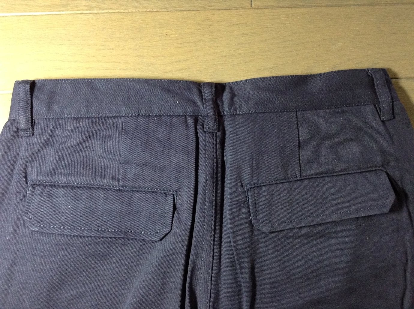 ネイビーコットンパンツ width=