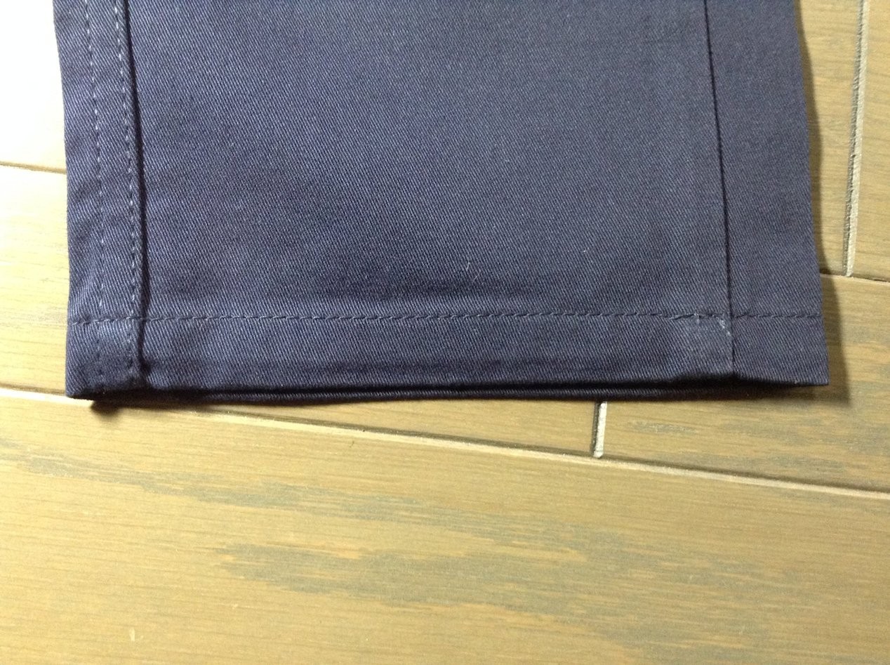 ネイビーコットンパンツ width=