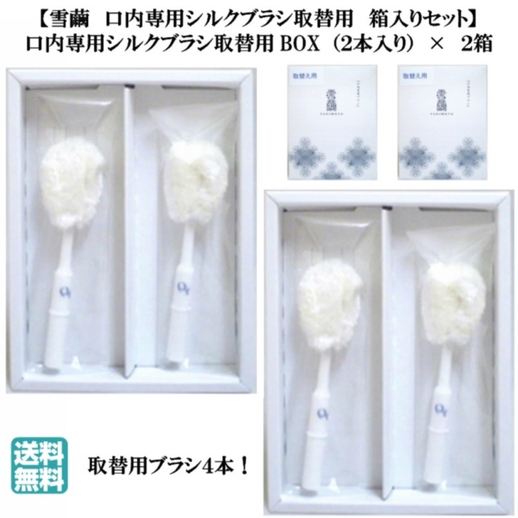 雪繭セット 口内専用シルクブラシ取替用BOX 2箱セット レフィルブラシ4