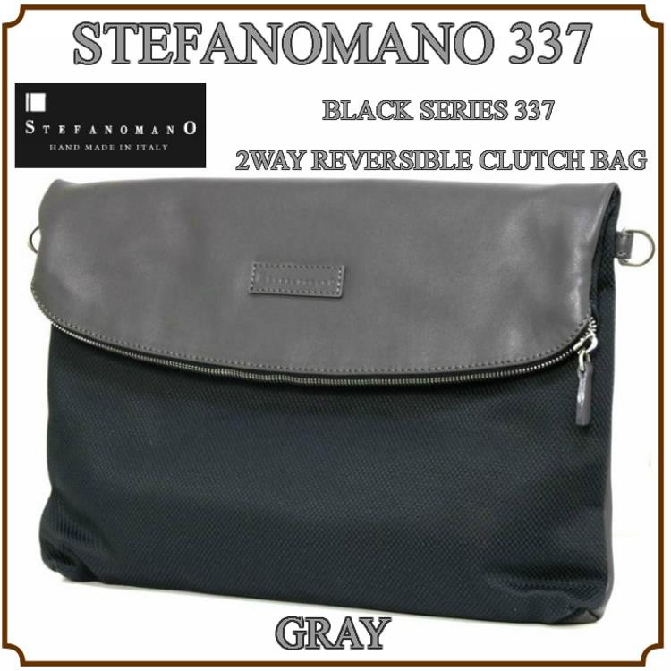 ステファノマーノ 337 グレー STEFANOMANO クラッチバッグ
