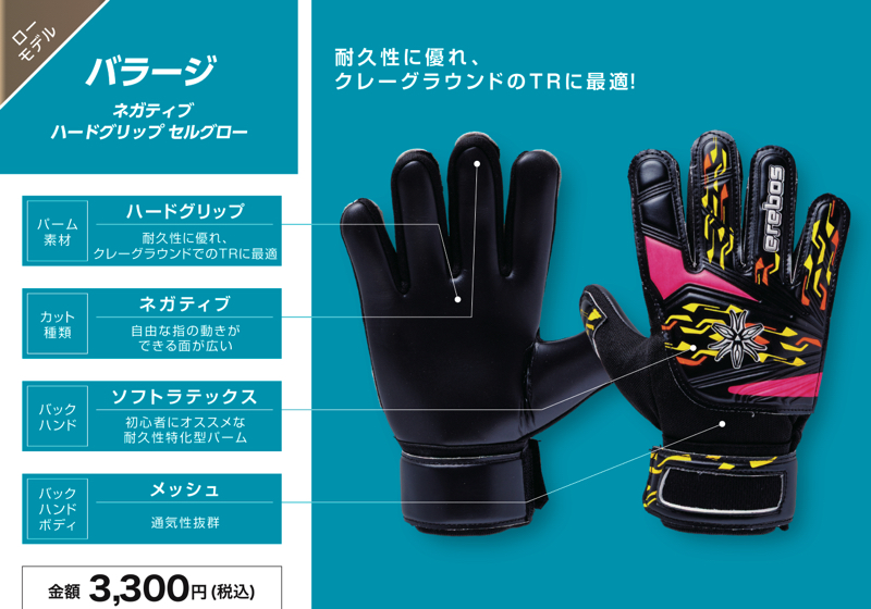 エレボス　キーパーグローブ erebos（エレボス） サッカー キーパーグローブ バラージ ネガティブ