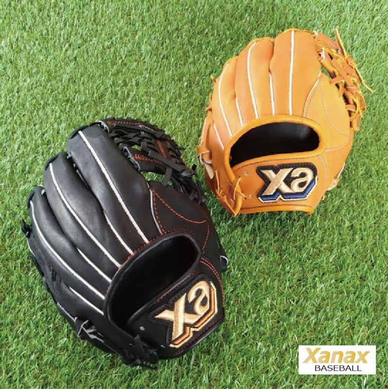◇極美品◇ザナックス xanax 野球グローブ 黒 レザー オープントップ