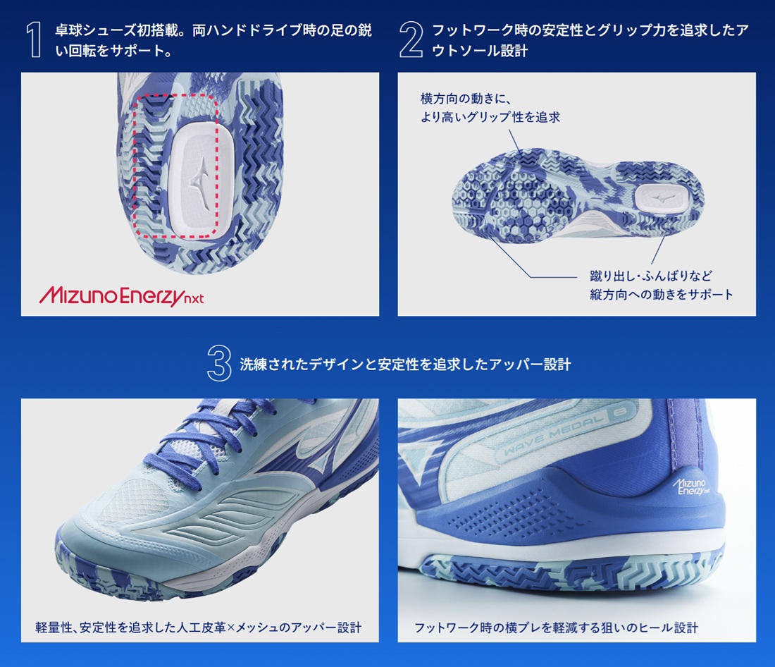 MIZUNO（ミズノ） 卓球シューズ ウエーブメダル8 WAVE MEDAL 81GA2582