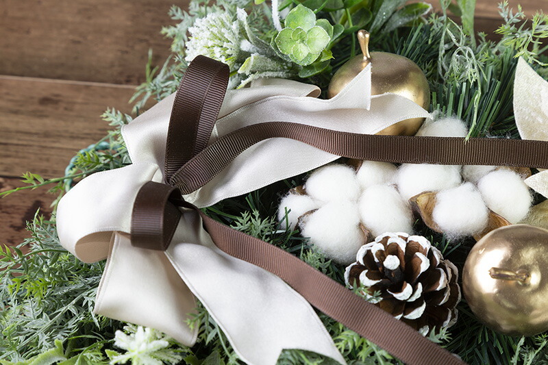 創業70年 老舗クリスマスツリー専門店 日本製のスワッグ・綿化粧・生成