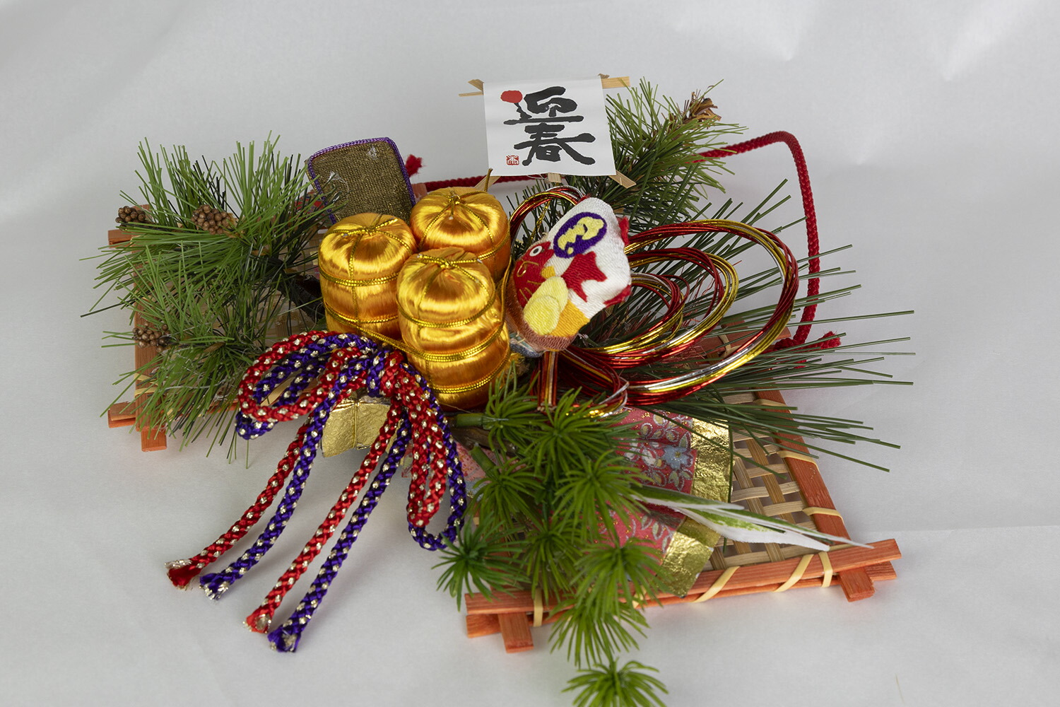 創業70年 老舗クリスマスツリー専門店 壁掛け竹網飾り お正月 縁起物