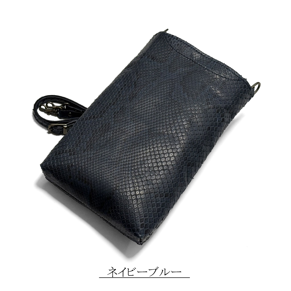 送料無料 パイソン ミニショルダーバッグ 本革 モラレス マット仕上げ 縦型 ポシェット 斜めがけ レディース メンズ 蛇革 ヘビ革 軽量 サコッシュ ギフト 日本製の画像