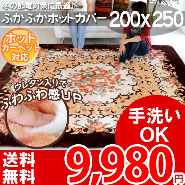 ラグ マット ホットカーペット カバー対応 200x250 フィオーニ
