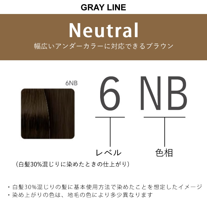 COLOR CONSCIOUS ナンバースリー カラーコンシャス グレイライン ニュートラルブラウン 6NB 80g （第1剤） 医薬部外品 ...