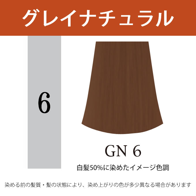 ナプラ アクセスフリーHB グレイシスカラー GN6 グレイナチュラル 80g （第1剤） 医薬部外品｜nakano-dy｜02