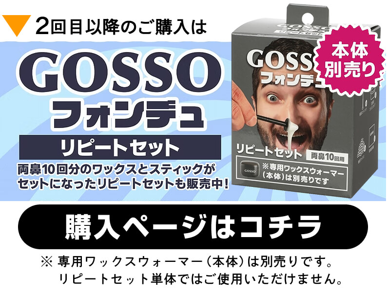GOSSO GOSSO(ゴッソ) フォンデュ (本体+両鼻5回用) : サロン専売