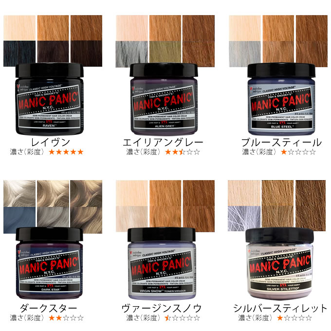 MANIC PANIC マニックパニック ヘアカラークリーム 118mL (モノトーン系)