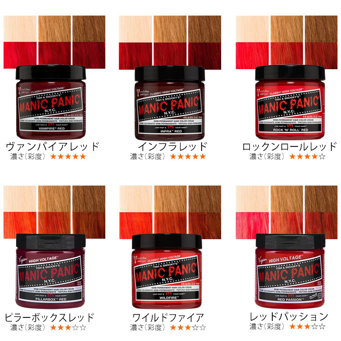 MANIC PANIC マニックパニック ヘアカラークリーム 118mL (レッド・ピンク・オレンジ・イエロー系) : manic-rd- :  サロン専売品のナカノザダイレクト - 通販 - Yahoo!ショッピング