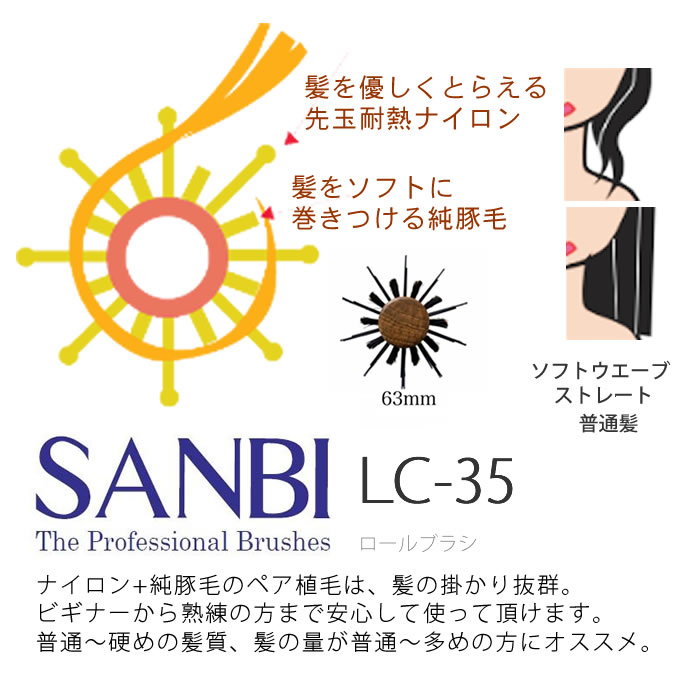 Sanbi サンビー工業 ロールブラシ Lc 35 美容室専売品のナカノザダイレクト本店