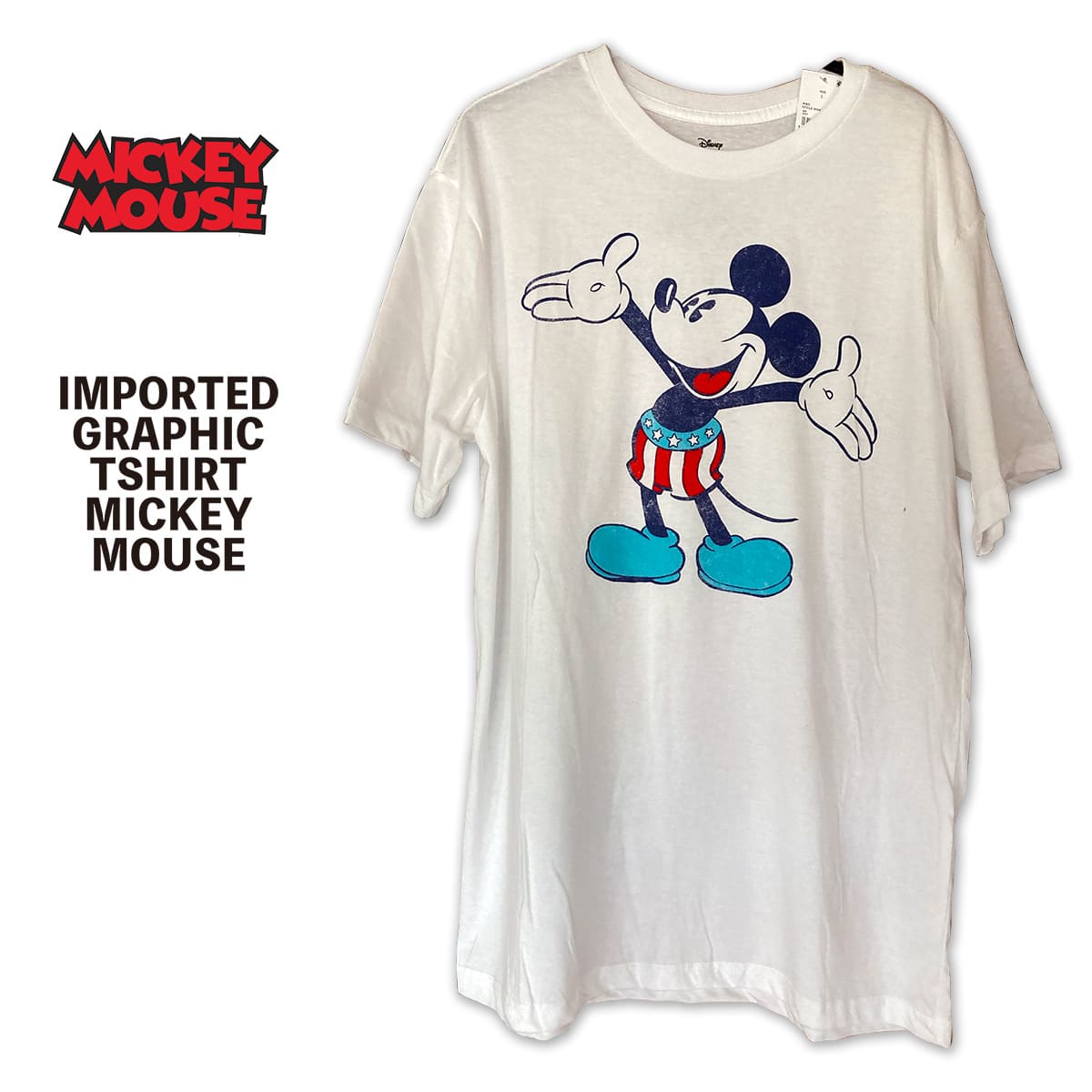 Tシャツ メンズ おしゃれ ミッキーマウス ディズニー アメリカン 白T