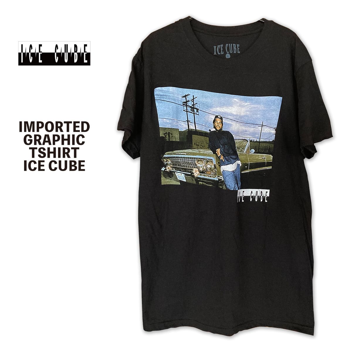 Tシャツ メンズ ブランド HIPHOP RAPT ICE CUBE 90s ブラック 黒T USA 