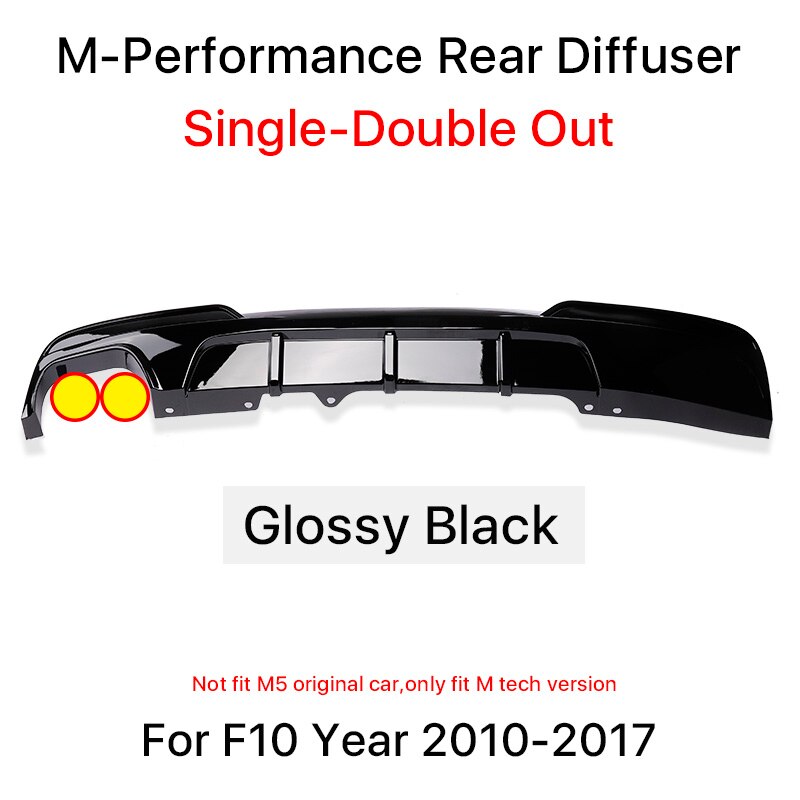 折りたたみMac ブラック リア バンパー デュフューザー キャブon Competition M スポーツ M Tech Diffusor スポイラー BMW 5 シリーズ F10 F11 2010年-2017年 520i 523i