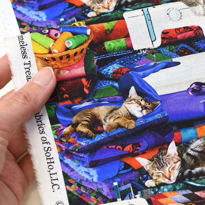 CATS ON QUILTS USAコットン 猫柄 ネコ柄 猫 ネコ 裁縫 マルチカラー