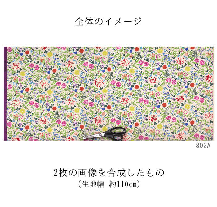 echino 綿麻キャンバス murmur 小鳥と植物が可愛いボタニカル柄 ☆数量