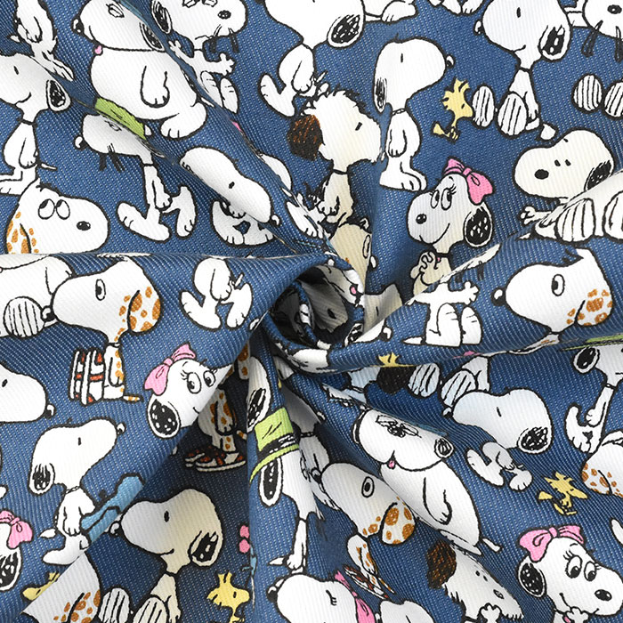 スヌーピー ピーナッツ TCツイル PEANUTS ウッドストック デニム調 綿