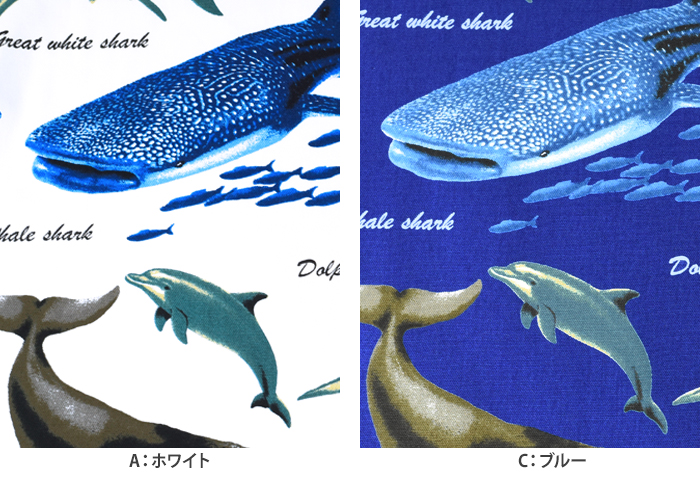 Cool Ocean Friends オックス 魚 魚柄 サメ サメ柄 ウミガメ ウミガメ