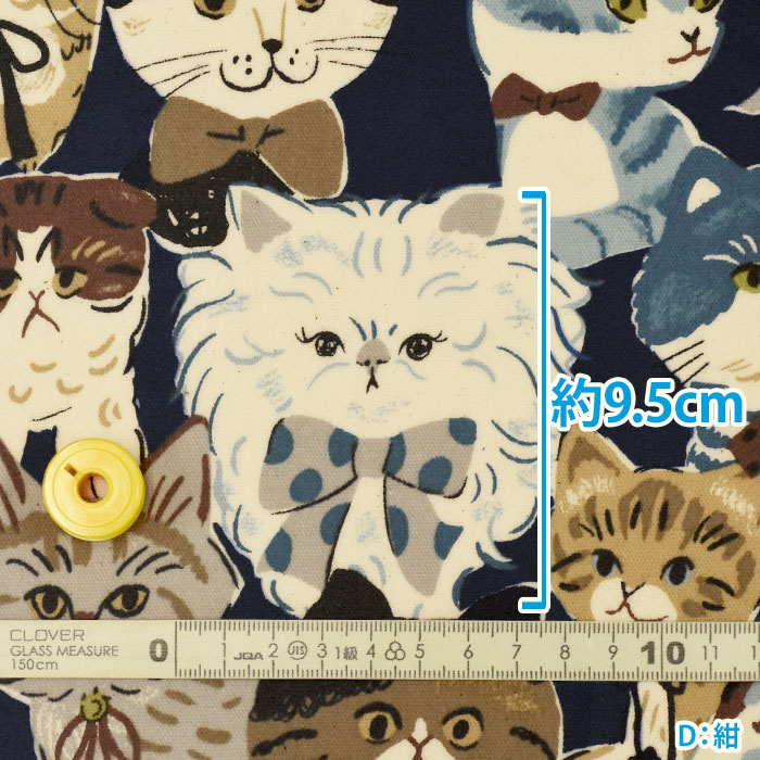 ラミネート Powerful animal リボン×ネコ ビニコ ビニールコーティング