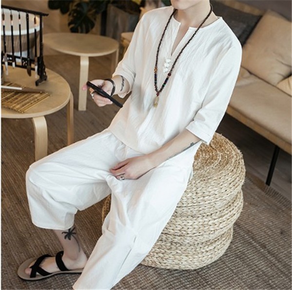 大好評 綿麻 ルームウェア サルエルパンツ 部屋着 綿麻混 セットアップ メンズ 半袖 スウェット 綿麻風 吸汗速乾 夏 リネン 七分丈 送料無料 薄手 涼しい 入荷予定