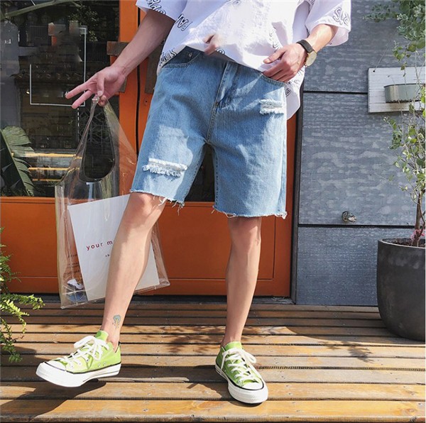 メンズファッション 春色3カラー 送料無料 メンズ デニム 膝丈 ショートパンツ 五分丈 ジーンズパンツ デニムパンツ ジーンズ ジーパン ハーフ パンツ 短パン 半ズボン 夏 ダメージ Idlyo9k8uw Boulevardrestaurants Com