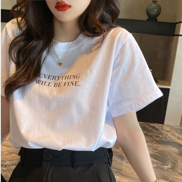 シャツ レディース Tシャツ カットソー 半袖 カジュアル シンプル クールネック ゆるT 英字 春夏 トップス インナー ゆったり 楽ちん 通勤通学