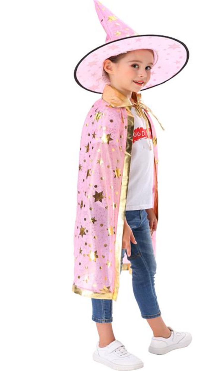 国内発送 ハロウィン マント 子供 仮装 キャップ 2点セット 女の子 男の子 キッズ 魔法使い コスチューム コスプレ 魔女 お化け 衣装 道具 |  | 05