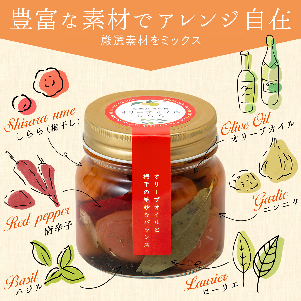 梅干し 瓶詰 ギフト 料理 プレゼント 中田食品 オリーブオイルしらら 240g 紀州南高梅 オイル漬け おしゃれ リニューアル | 中田食品 | 04