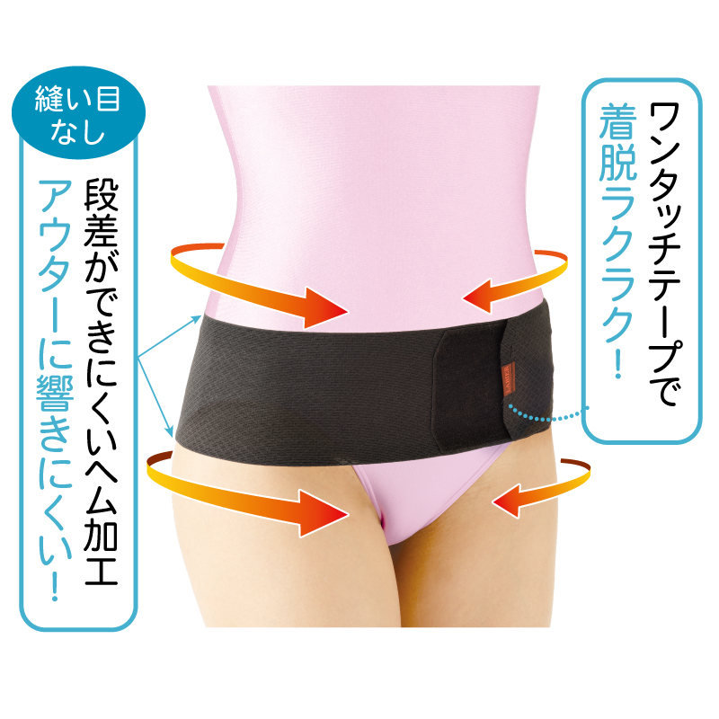 薄手 薄型 骨盤 股関節 超薄型がっちり骨盤テーピングベルト メッシュ かさばりにくい ズボンの下 目立ちにくい ブラック 女性 ムレにくい テーピング
