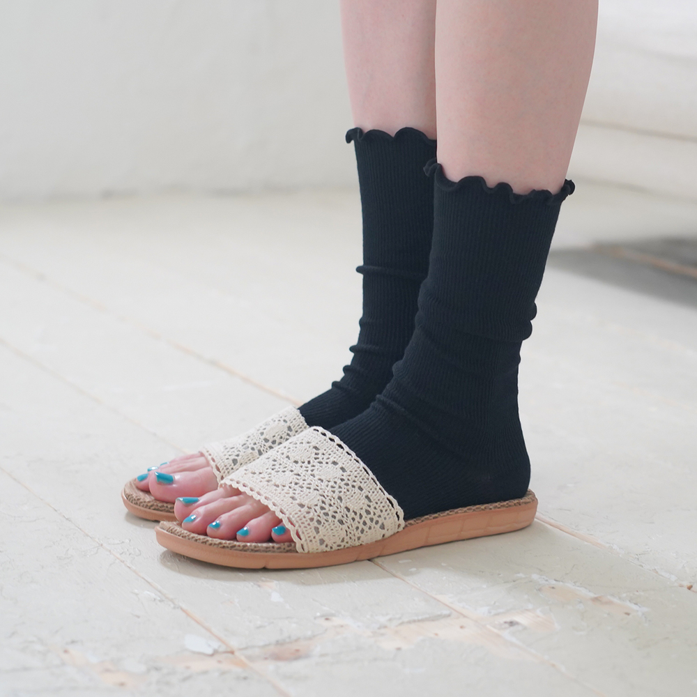 WOOD WOOL さらさらオープントゥソックス 春 夏 靴下 足首 つま先