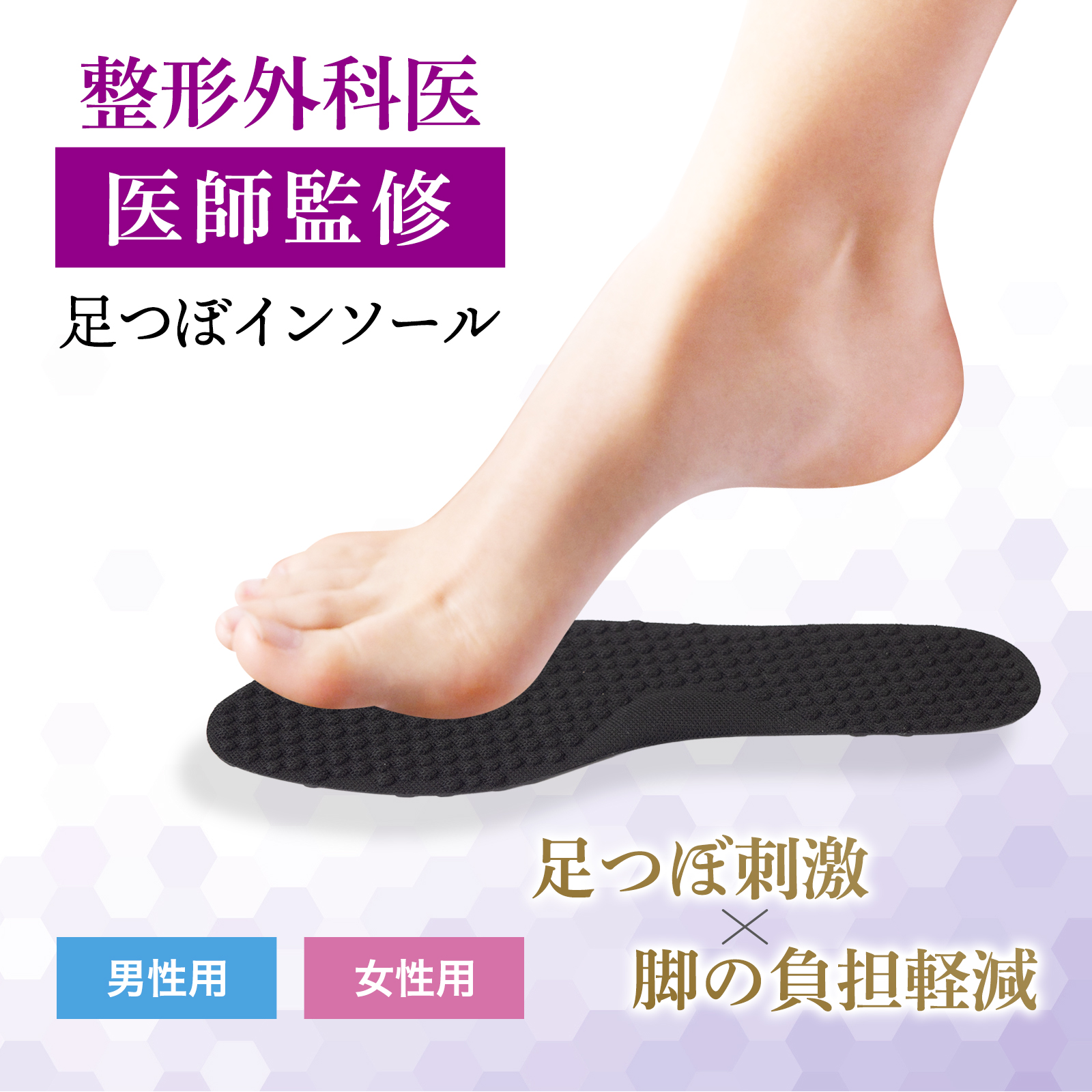 整形外科医監修 中山式 足つぼインソール 男性用 女性用 中敷き 靴