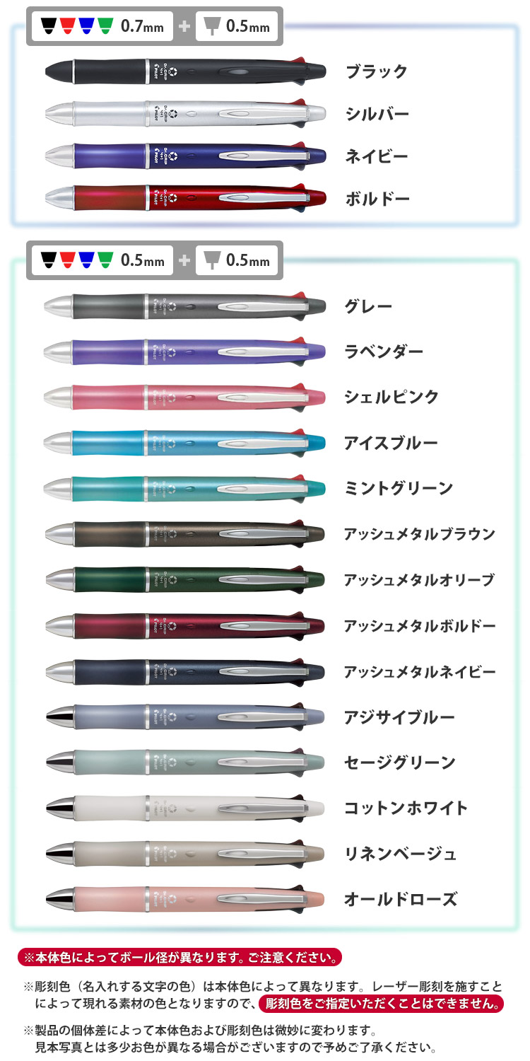 ドクターグリップ ボールペン 名入れ 4+1 0.7mm 0.5mm 4色