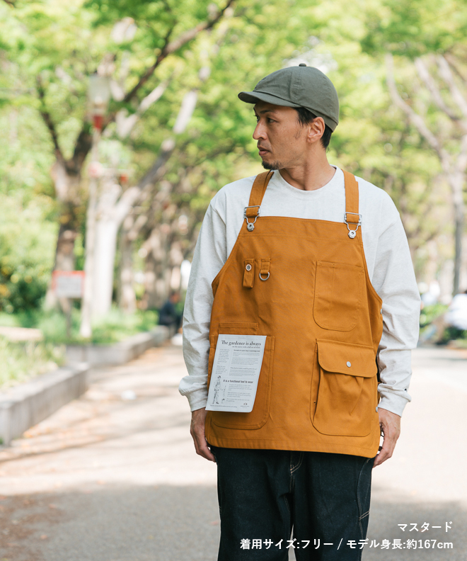 garage green work APRON1 エプロン ベスト キャンプ お洒落 メンズ レディース ポケット付き アウトドア 料理 かっこいい  野外調理 野外 30代 40代 50代 60代