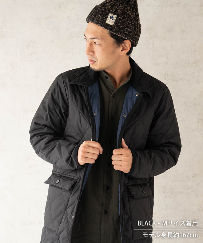 TAION タイオン PIPING COLLARED LONG DOWN COAT パイピングカラー