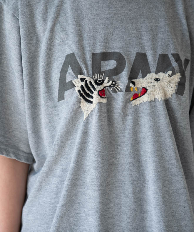 Let's 功夫 ARMY Tee 刺繍 Tシャツ デットストック 刺しゅう メンズ