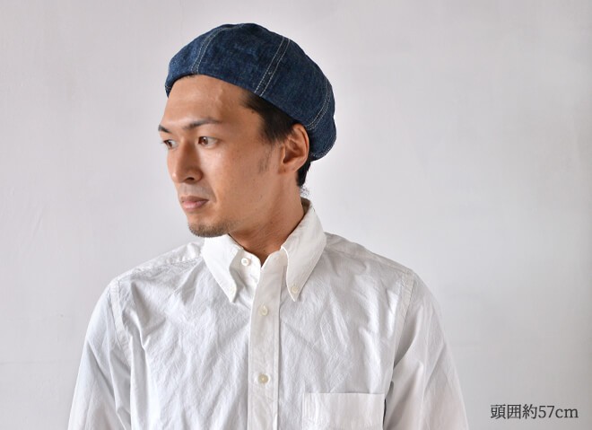 HIGHER ハイヤー USED WASH SELVEDGE DENIM BERET ユーズドウォッシュ