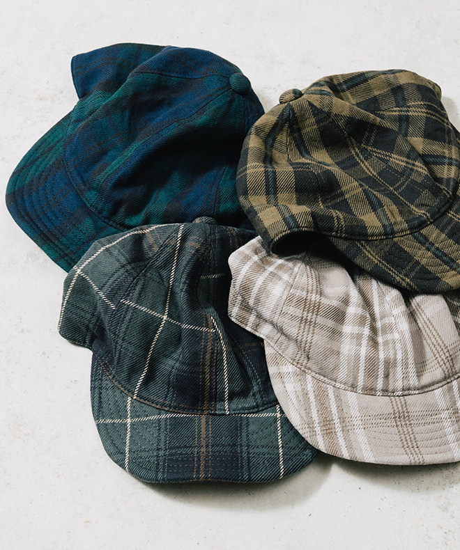 HIGHER ハイヤー HEAVY FLANNEL CHECK CAP フランネル チェック キャップ 帽子 メンズ レディース カジュアル 日本製 綿 コットン 軽い アウトドア