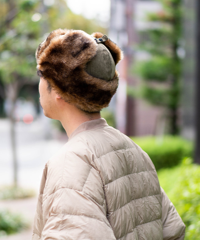 Req Hatter レックハッター FAKE SUEDE FLIGHT CAP フェイク