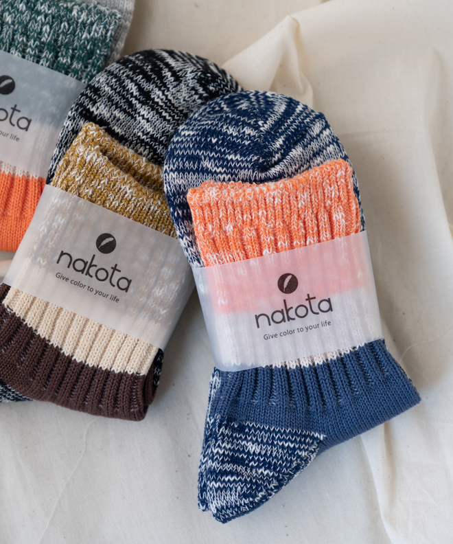 nakota BLEND SOCKS ナコタ 靴下 カラーソックス カラフル オリジナル アウトドア プレゼント ギフト メンズ レディース かわいい おしゃれ キャンプ 差し色 