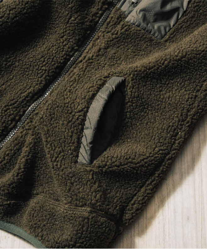 THE PARK SHOP ザパークショップ TREK BOY VEST ボア ベスト アウター メンズ レディース ウェストポーチ付き 防寒 保温 カジュアル アウトドア キャンプ 秋 冬